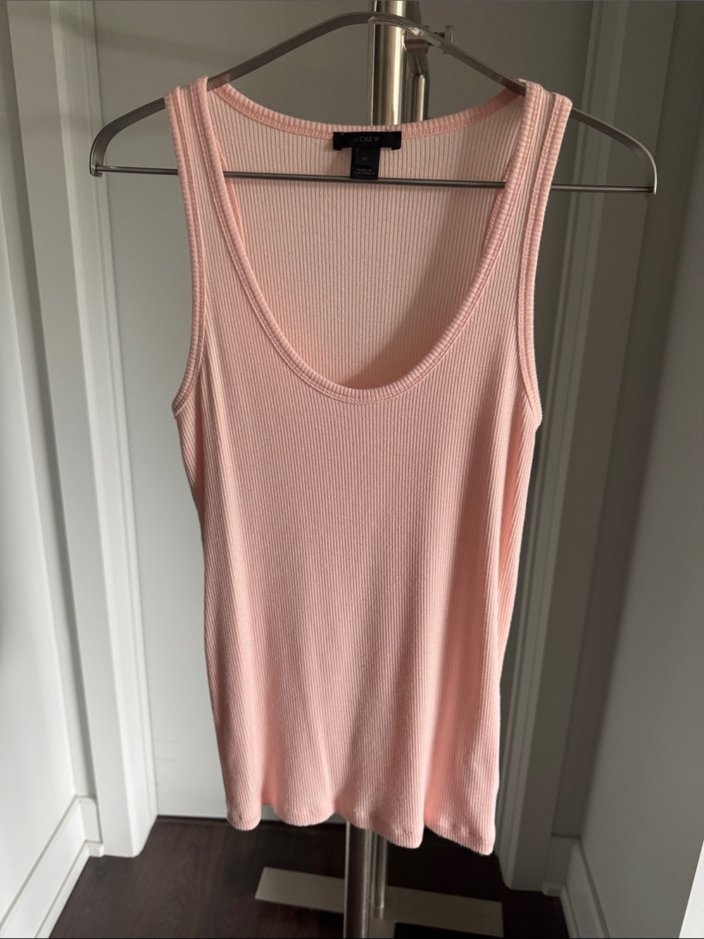 J. Crew Ribbed Scoop-Neck Tank — Pale Pink